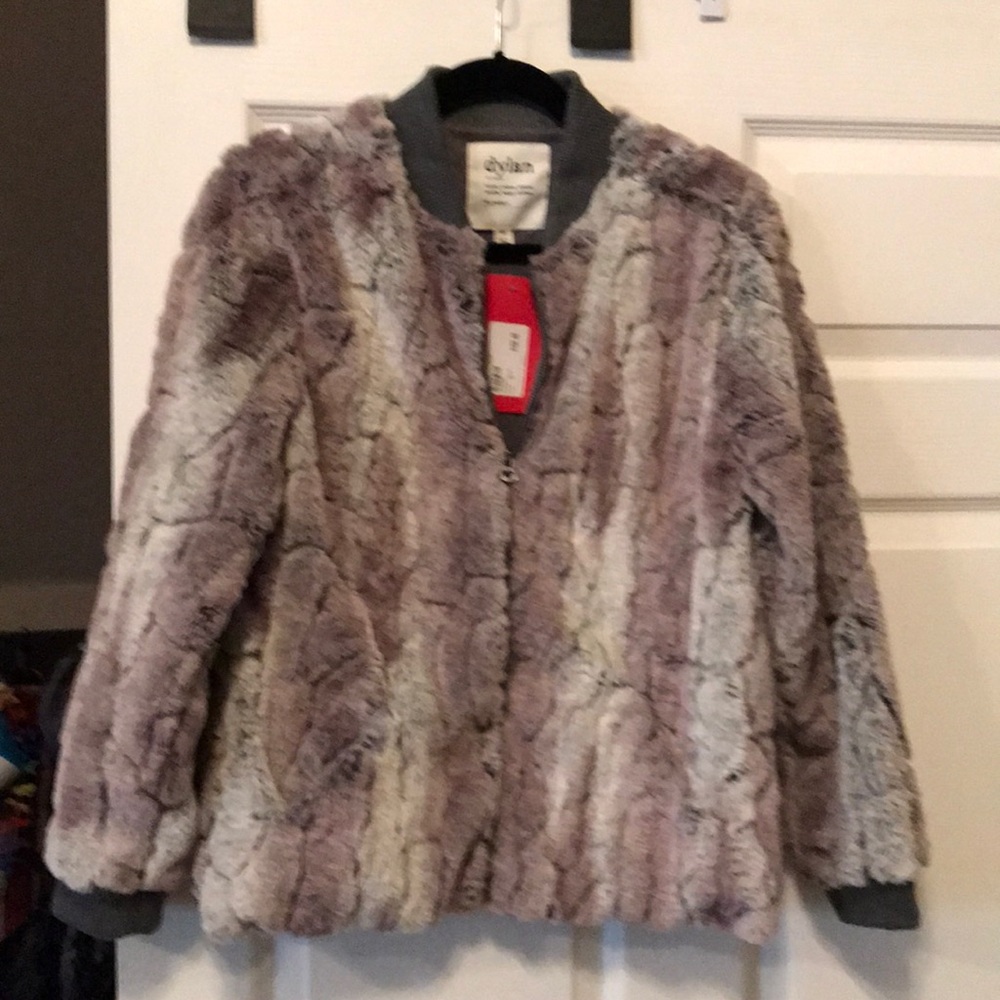 NWT Faux Fur Bomber jacket